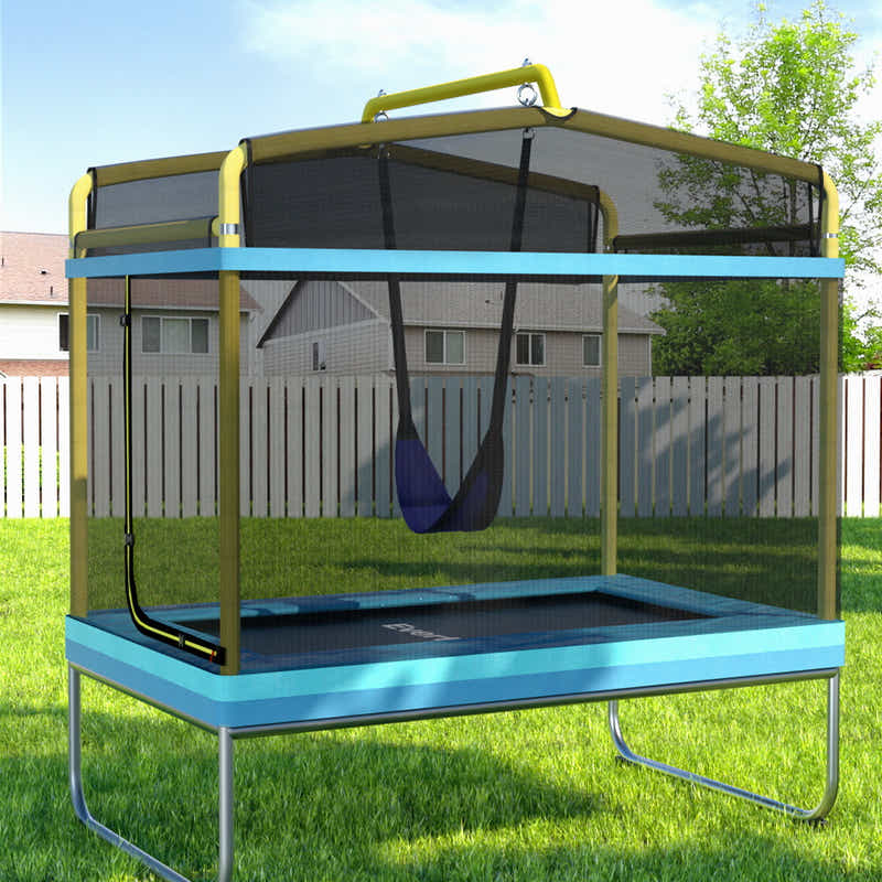 Everfit 6FT Trampoline for Kids w/ Enclosure Safety Net Swing Rectangle
