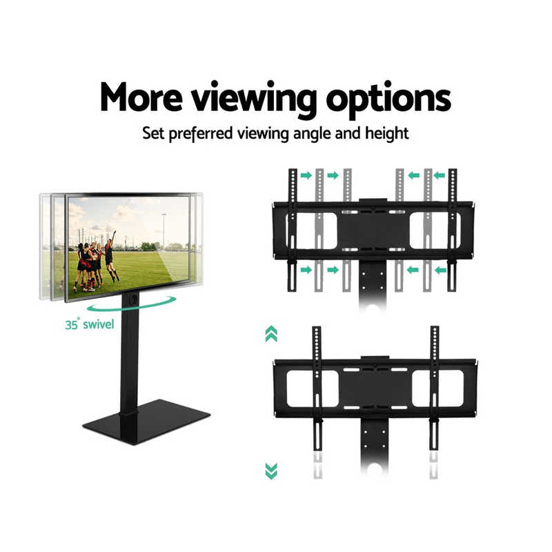 TV Stand Mount Bracket for 32"-70" LED LCD Glass Storage Floor