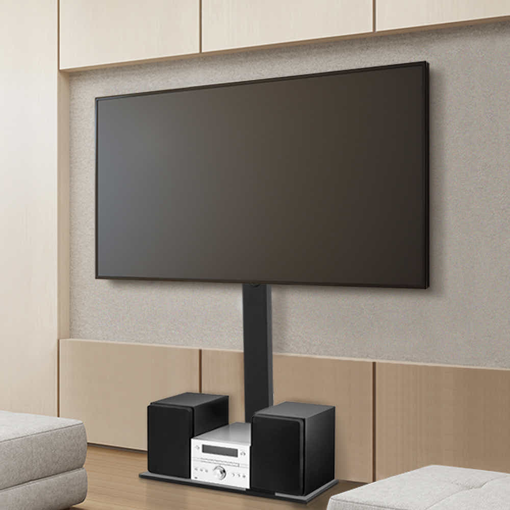 TV Stand Mount Bracket for 32"-70" LED LCD Glass Storage Floor
