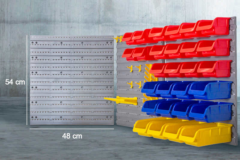 88 Parts Storage Bin Rack Wall-Mounted