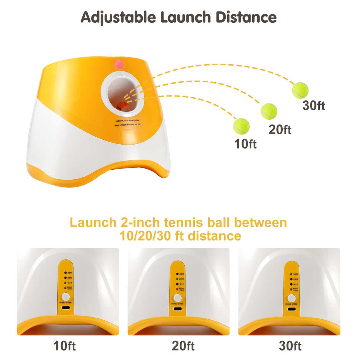 DS NA Rechargeable Automatic Dog Ball Launcher – Includes 15 Mini Tennis Balls