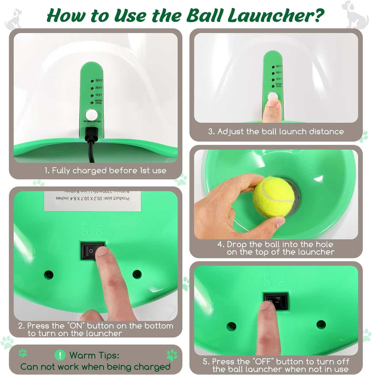 DS NA Automatic Dog Ball Launcher with 15 Mini Tennis Balls & Bag