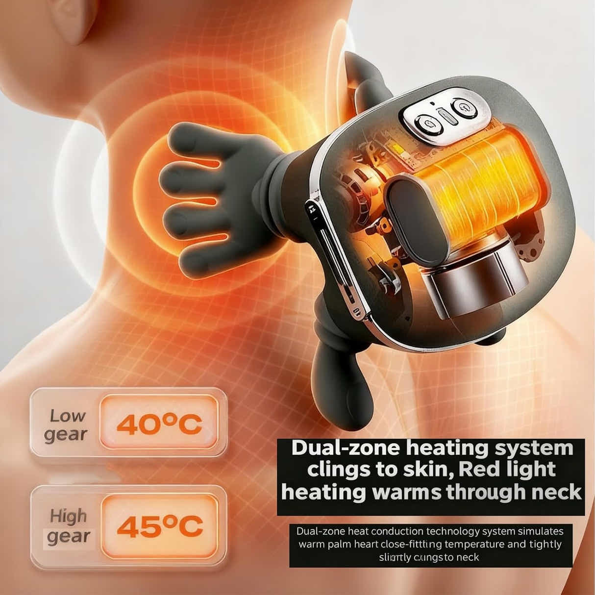 DS NA Hand-Like Neck & Shoulder Massager with 4D Kneading and Heat – Portable