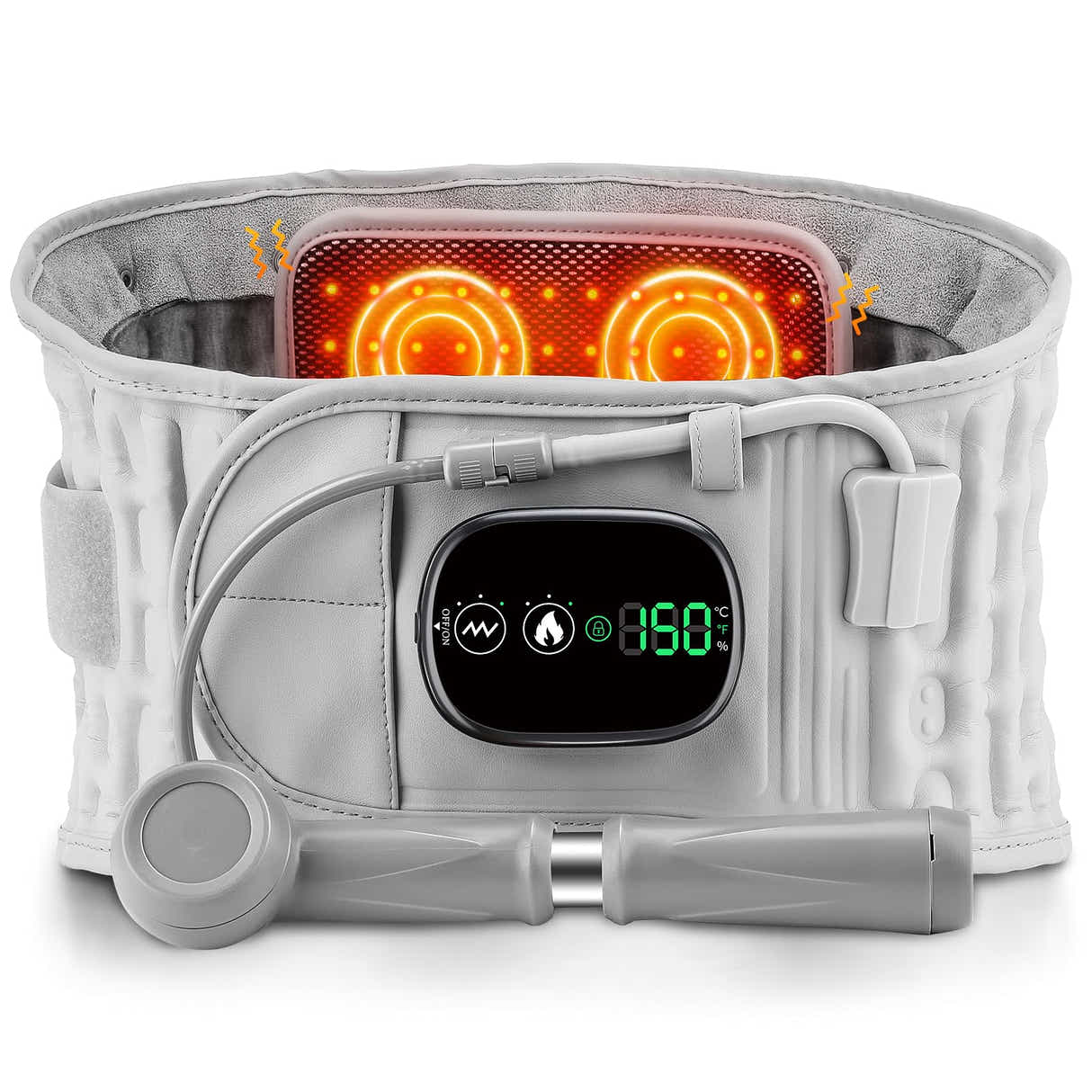 DS NA Inflatable Heating Massage Waist Belt with 3-Level Heat & Vibration – Cord