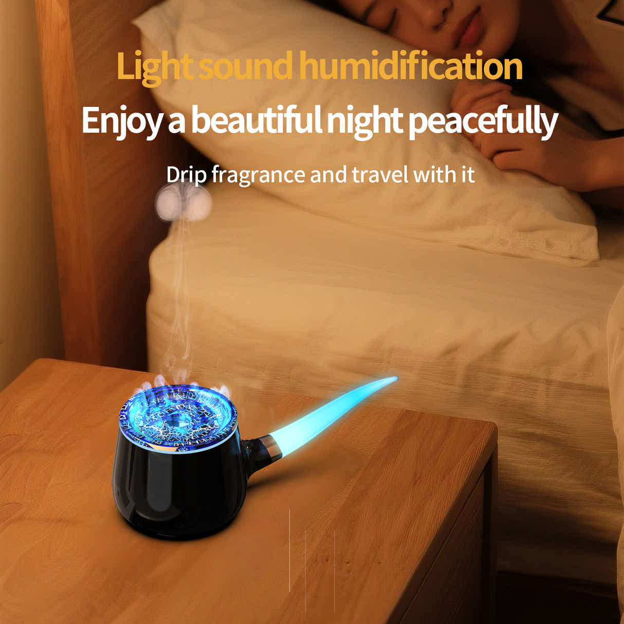 DS NA Pipe-Shaped Aromatherapy Humidifier with LED Flame & Mist