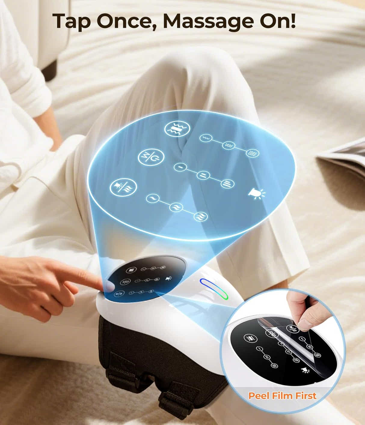 DS NA Cordless 360° Knee Massager: 3 Intensity Levels, Comfortable Wrap Design