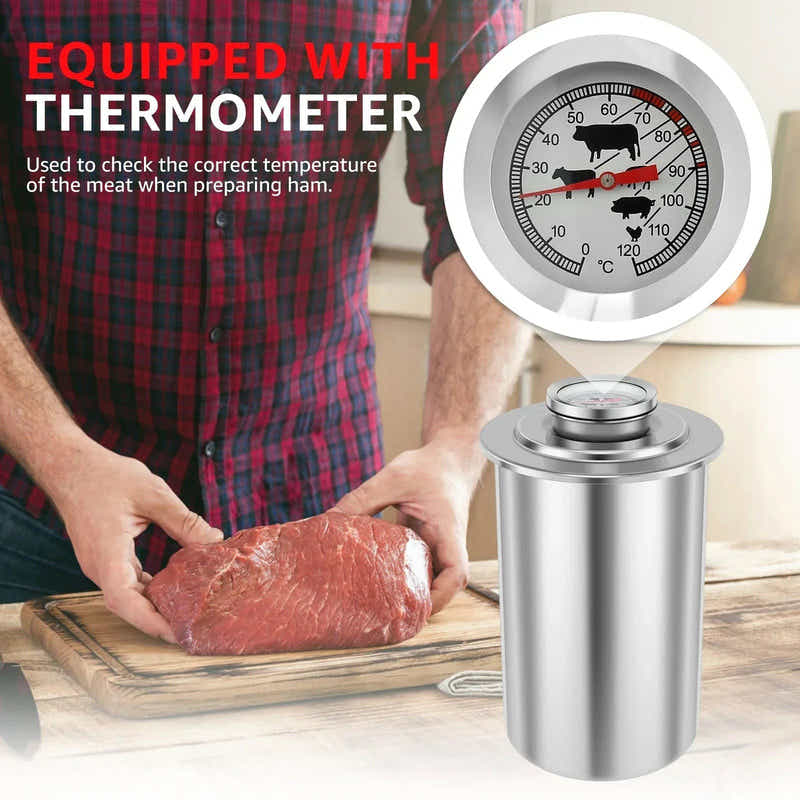 DS NA Stainless Steel Ham Maker with Thermometer