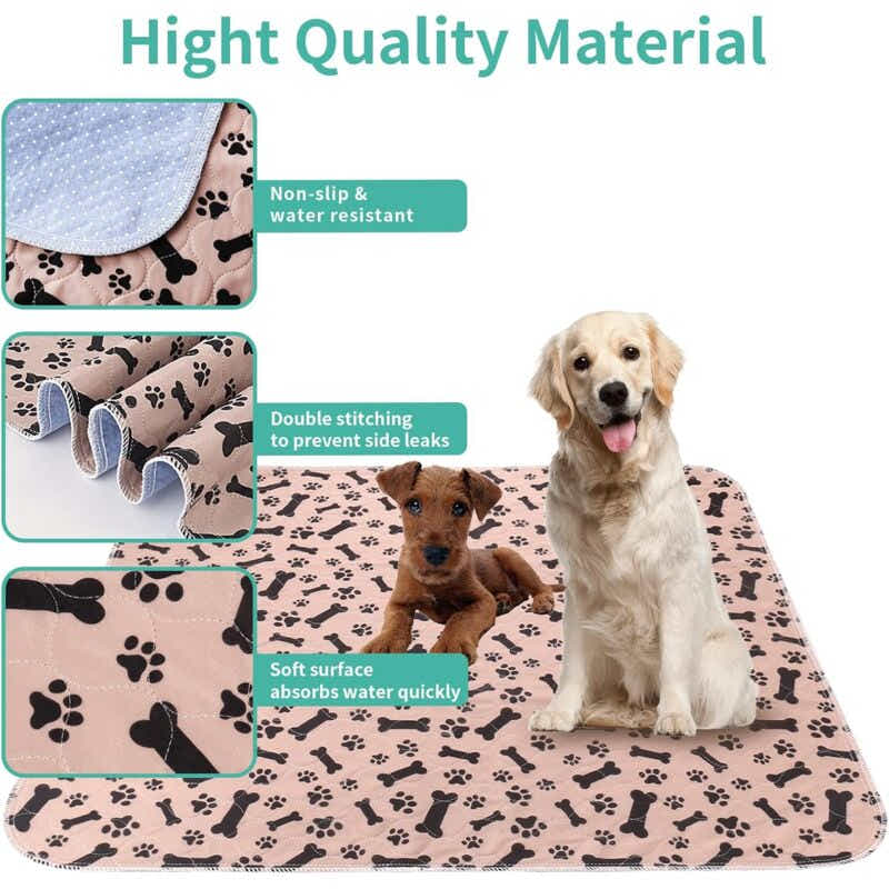 DS NA 2PCS 80×70CM Ultra Absorbent Dog Training Mats – Non-Slip & Washable