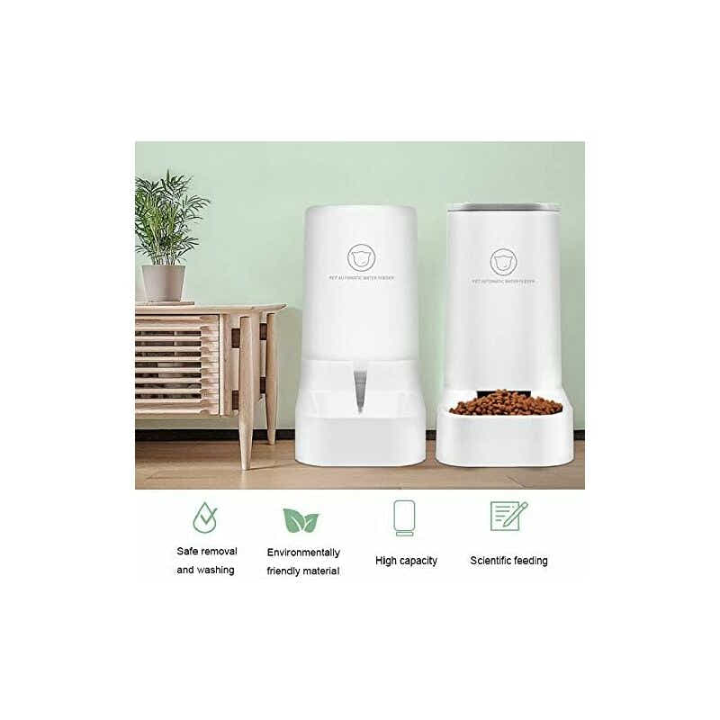 DS NA Automatic Food & Water Dispenser Fountain – 3.75L 2PCS Set for Dogs & Cats