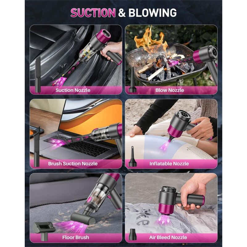 DS NA 4-In-1 Powerful Cordless Car Vacuum Cleaner, 15Kpa Mini Cordless Handheld