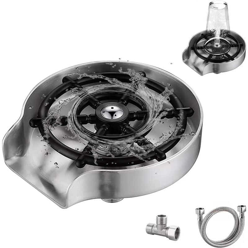 DS NA Glass Rinser, Stainless Steel Glass Rinser, Glass Rinser For Kitchen Sink