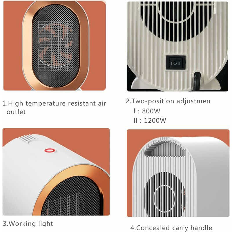 DS NA 1200W Electric Ceramic Fan Heater With 2 Heat Setting, Overheat Protection