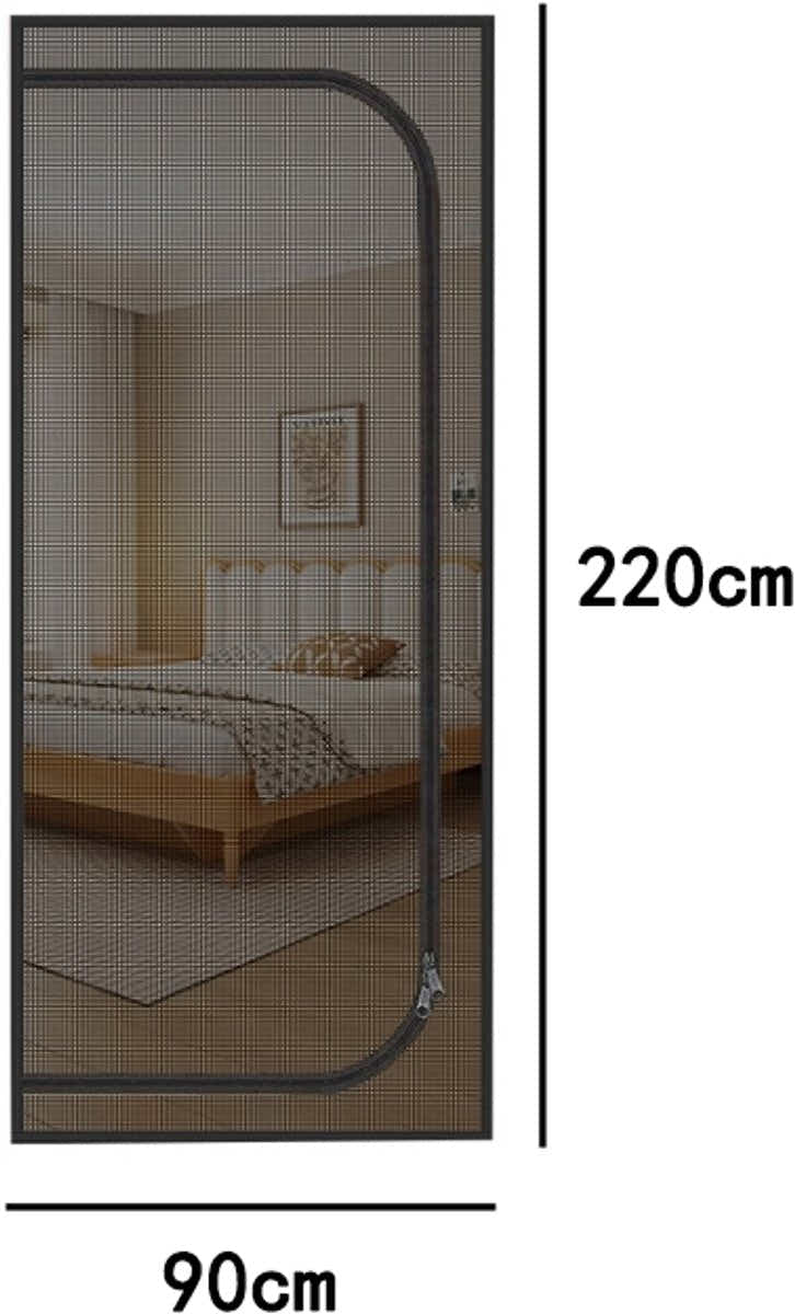 DS NA Reinforced cat screen door, flexible screen door with zipper, anti-theft d