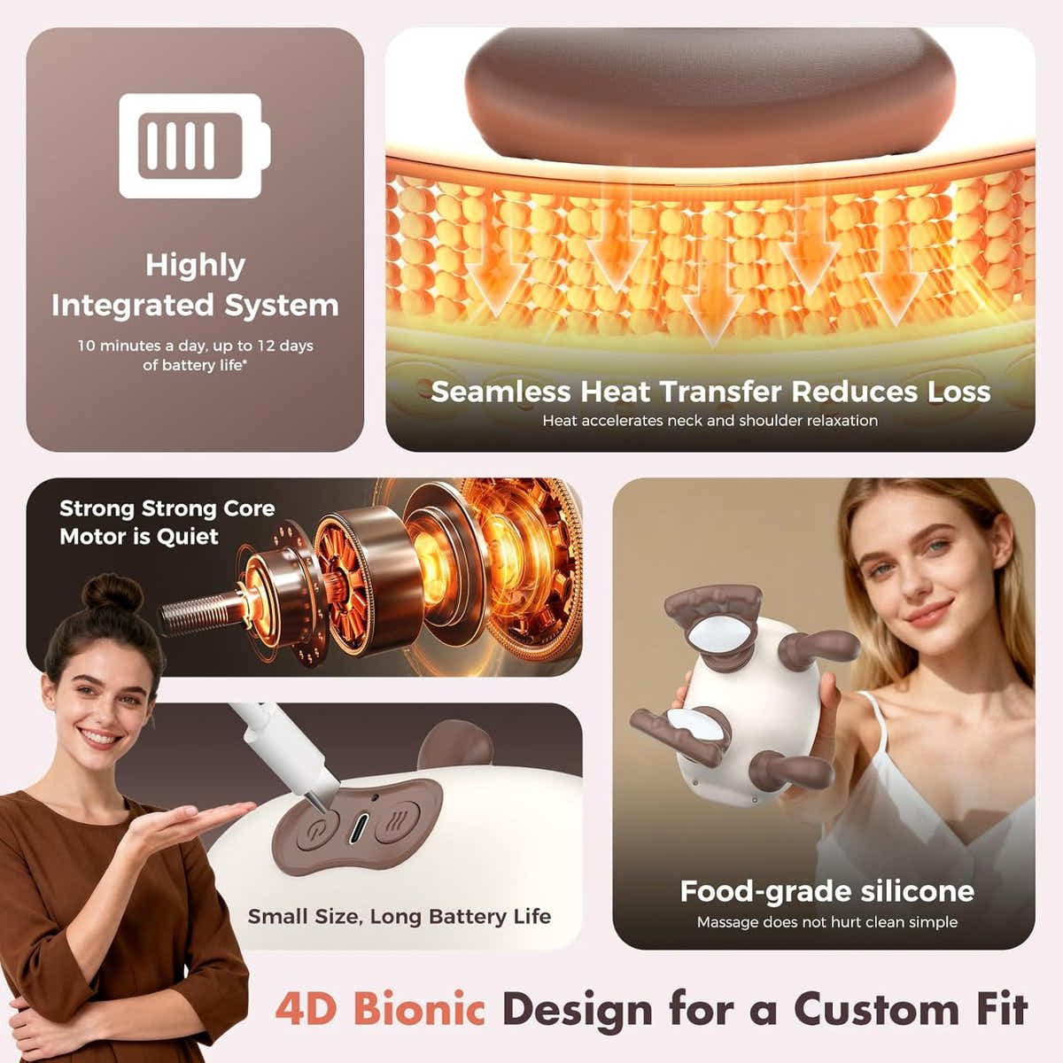DS NA 4D neck massager, shoulder massager with heating, a cordless and portable