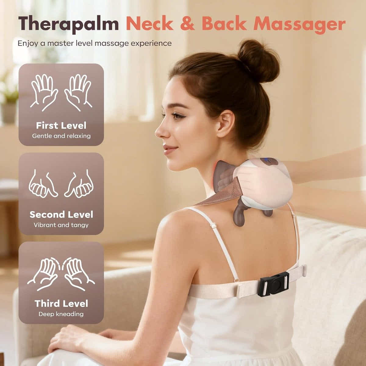 DS NA 4D neck massager, shoulder massager with heating, a cordless and portable