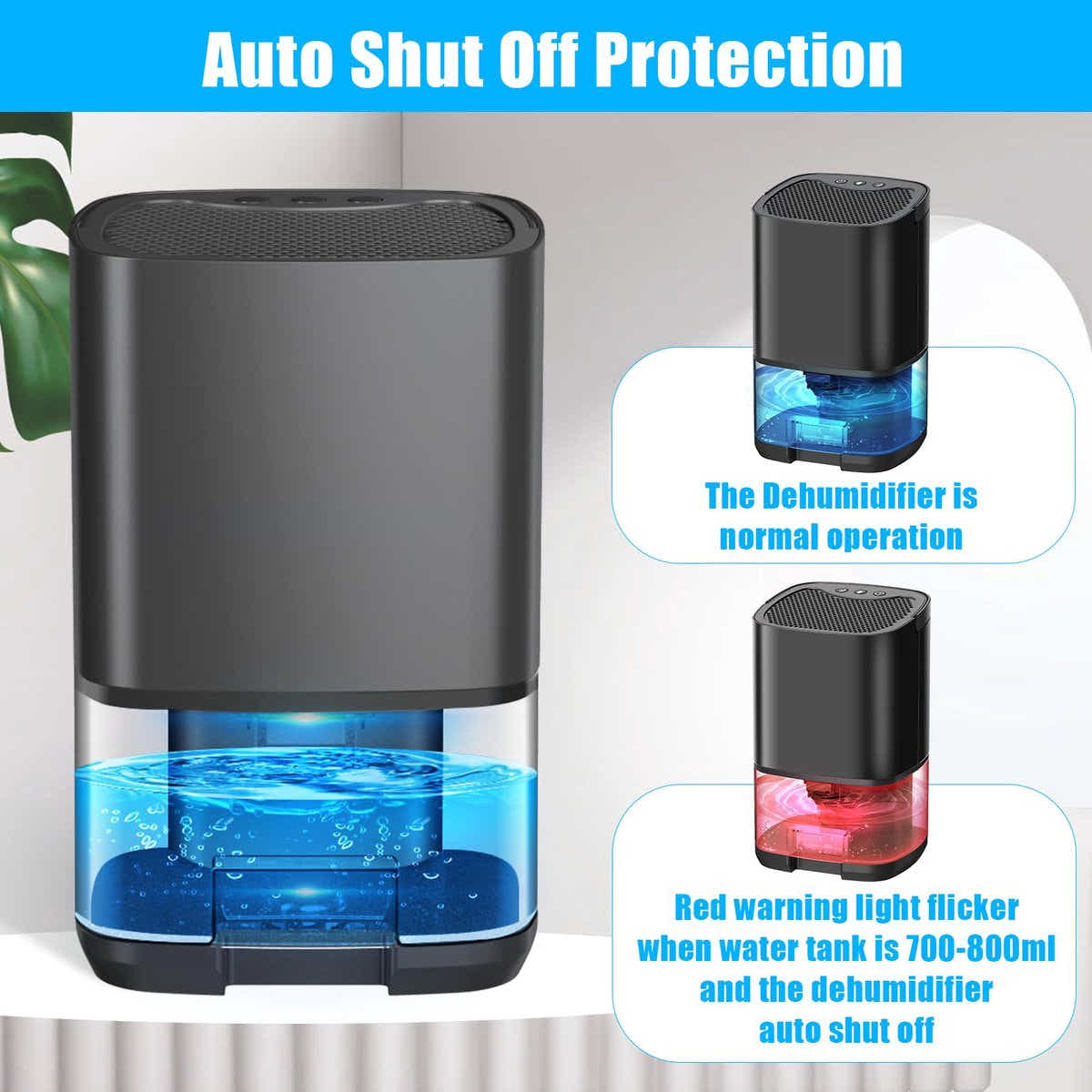 DS NA Ultra-quiet smart air dehumidifier - 1L capacity - Dehumidifier