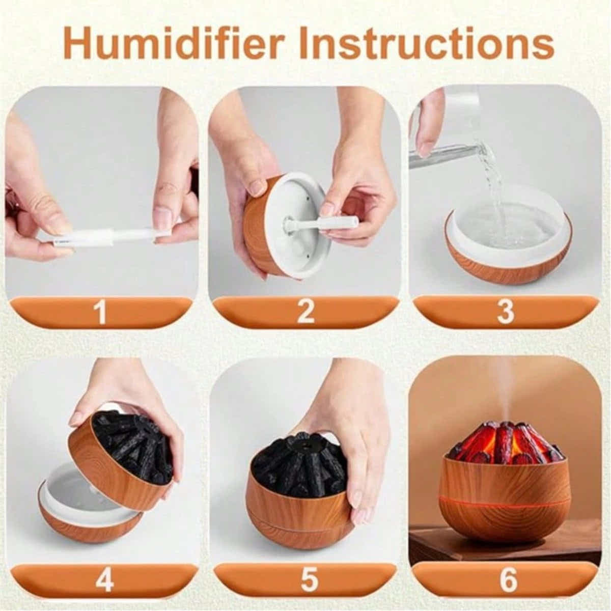 DS NA Aromatherapy Air Humidifier - Flame Effect Aromatherapy Diffuser - 300ml