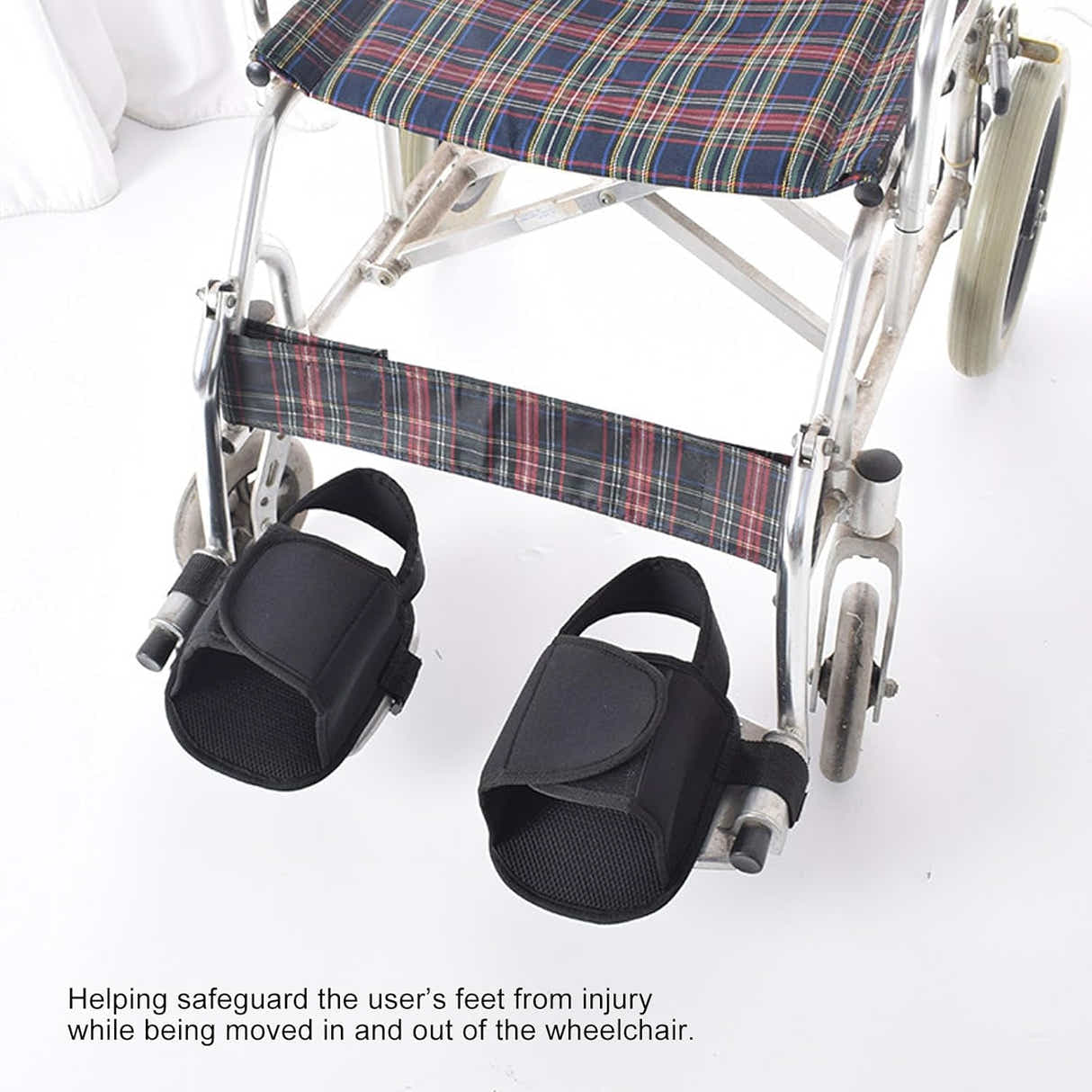 DS NA 2PCS Wheelchair Shoe Holders, Oxford Wheelchair Anti-Fall Restraint Shoes