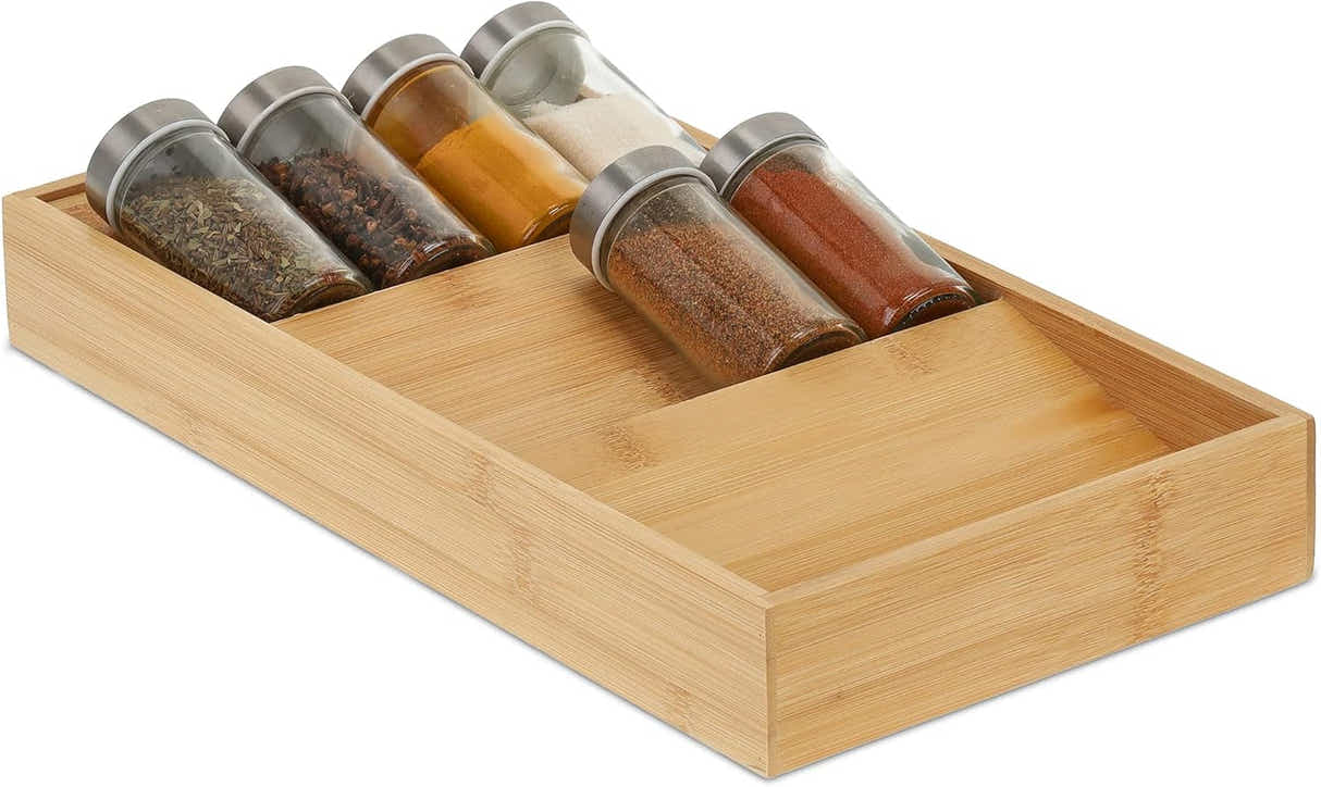 DS NA Relaxdays horizontal spice rack, 3 shelves, HBD: 5 x 20 x 38 cm, spice org