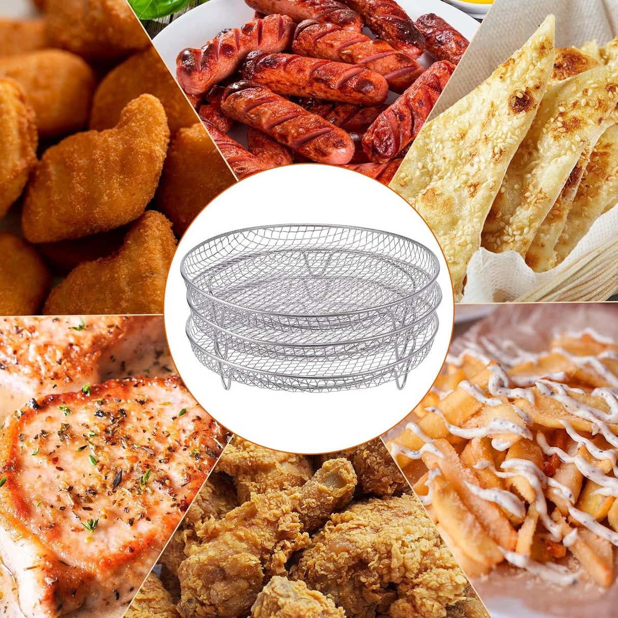 DS NA Multi-layer air fryer rack (3 round layers) - Air fryer baking pan
