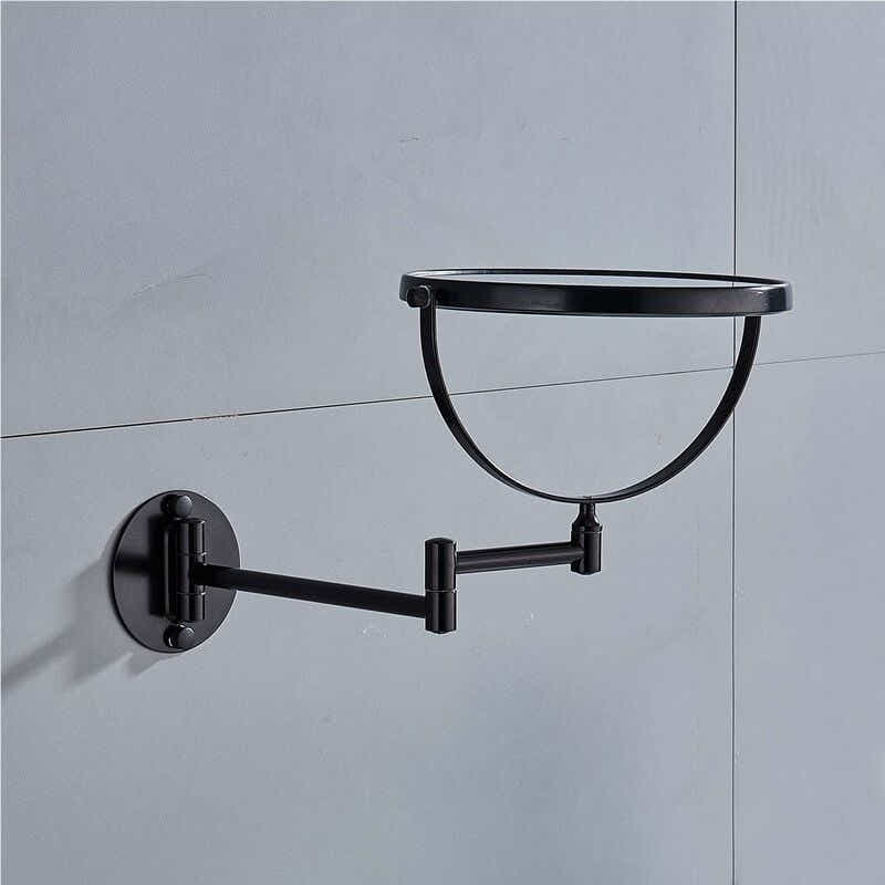 DS NA Wall Mounted Makeup Mirror x3, Black Makeup Mirrors Bathroom Mirror 20cm D