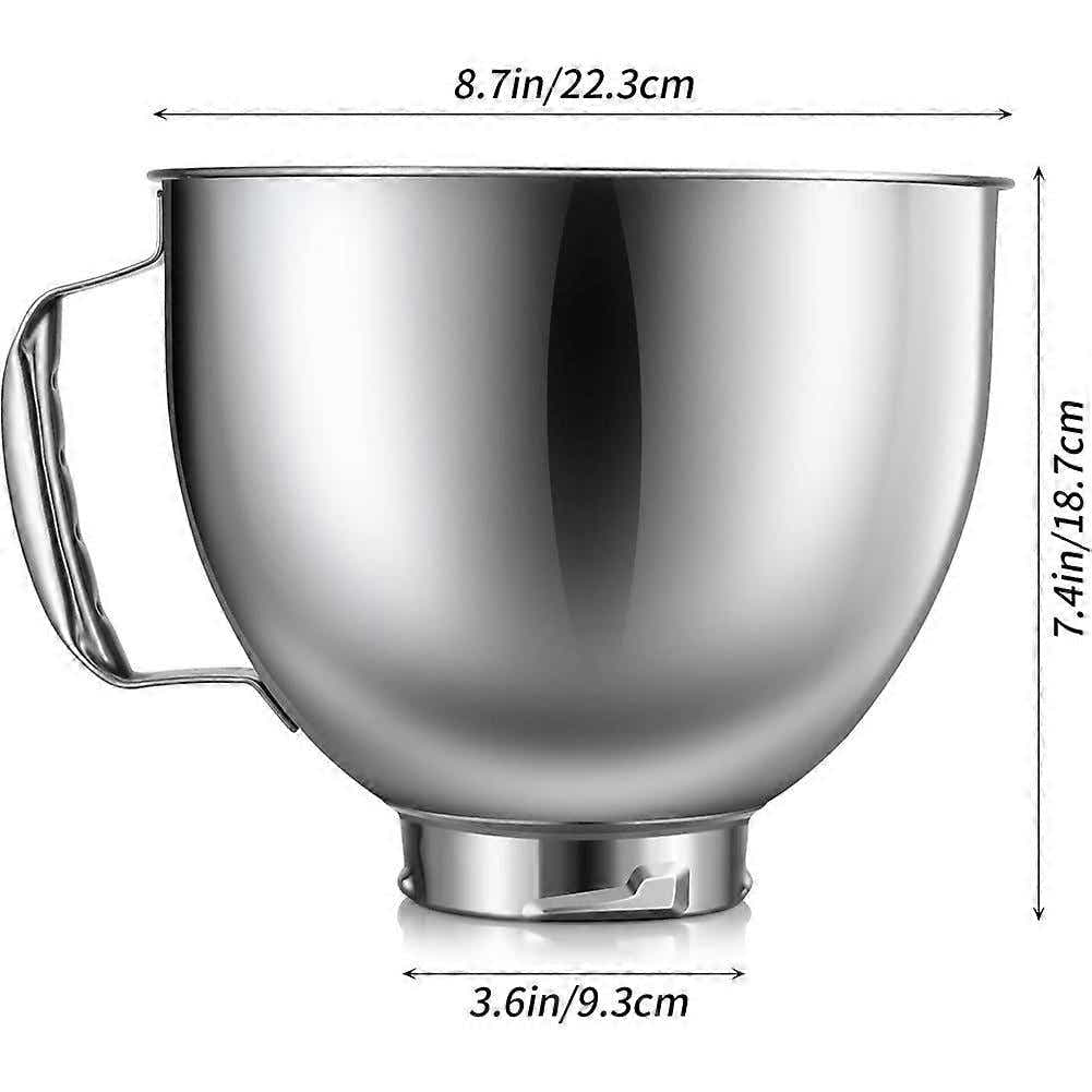 DS NA Stainless Steel Bowl for KitchenAid 4.5-5 Quart Tilt Head Stand Mixer, for