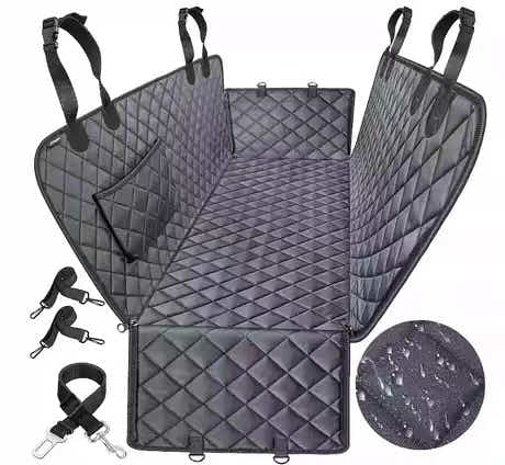 DS NA Dog Car Seat Cover with Mesh Window – Waterproof Back Seat Protector