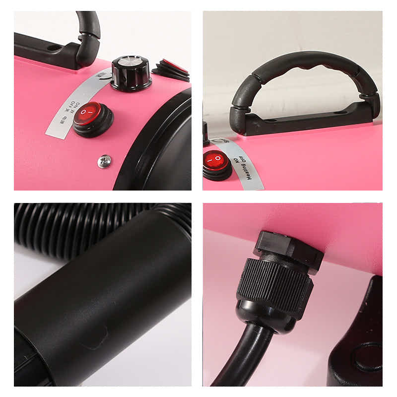 DS NA Pet Hair Dryer with Multiple Nozzles - Powerful and Quiet for Dogs & Cats