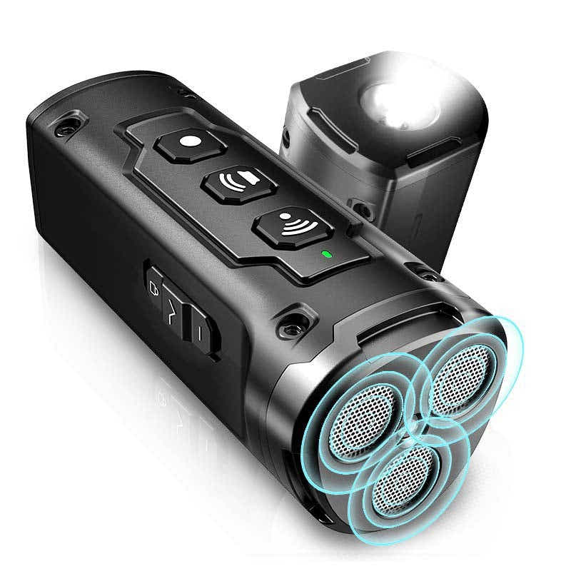 DS NA Black Multifunctional Ultrasonic Dog Repeller & Flashlight - Long-Range
