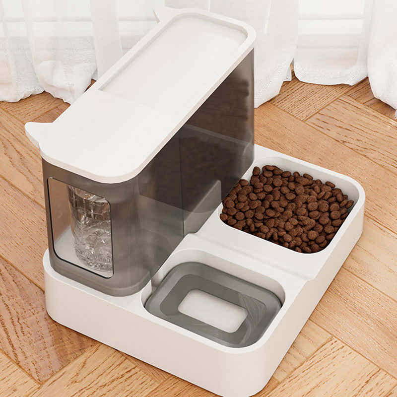 DS NA Grey Pet Feeder 3L Automatic Cat Feeder and Water Dispenser - Hassle-Free