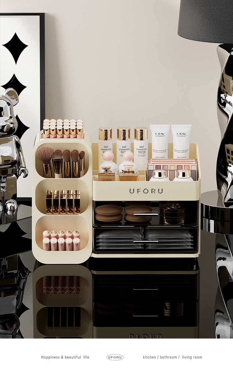 DS NA Spacious Cosmetic Organizer - Multi-Functional Vanity Storage for Lipstick