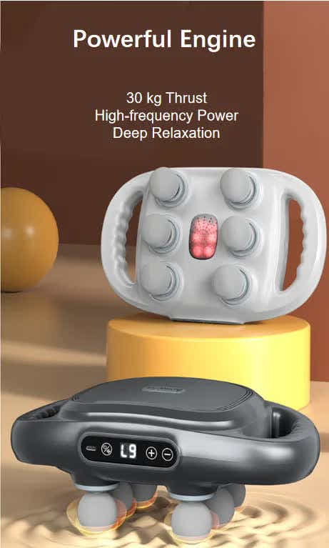 DS NA White Advanced 6-Head Percussion Massager with Heat - Rechargeable Deep