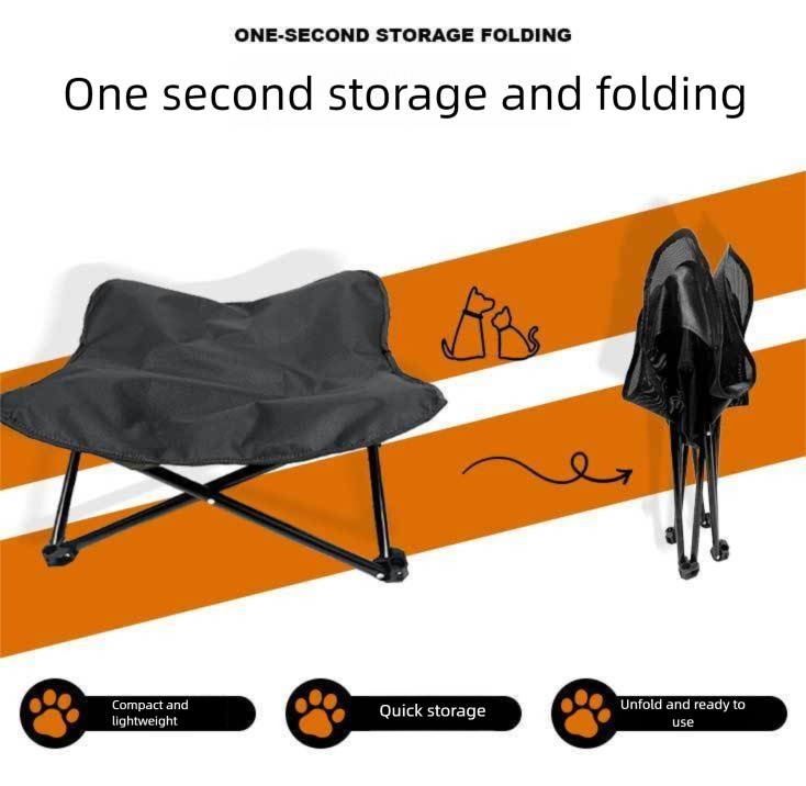 DS NA Brown Elevated Comfort Pet Bed - Portable & Foldable Dog Cat Cot - Durable