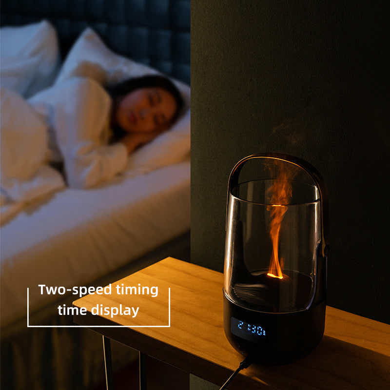 DS NA Creative Retro Flame Essential Oil Diffuser - Portable Humidifier