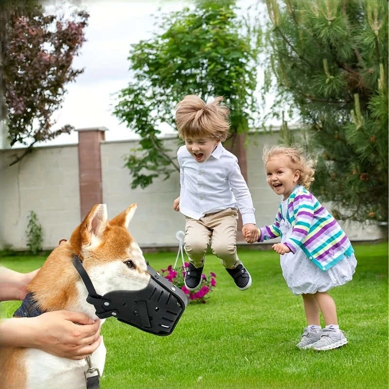 DS NA Adjustable Leather Dog Muzzle for Large Breeds – Anti-Bite & Anti-Bark