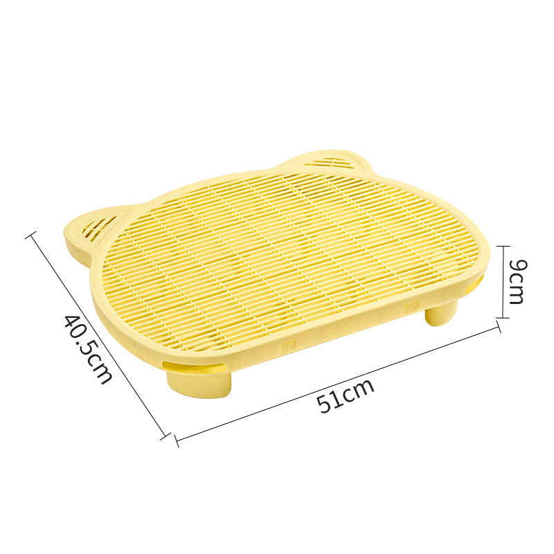 DS NA Yellow Elevated Cat Litter Trapping Mat - Dual-Layer Scatter Control Tray