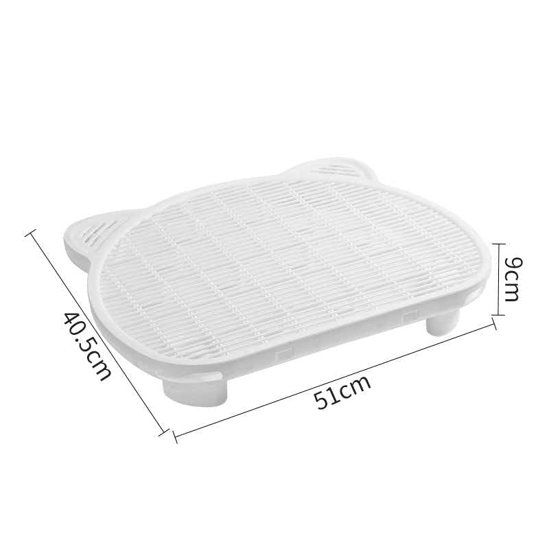 DS NA White Elevated Cat Litter Trapping Mat – Dual-Layer Scatter Control Tray