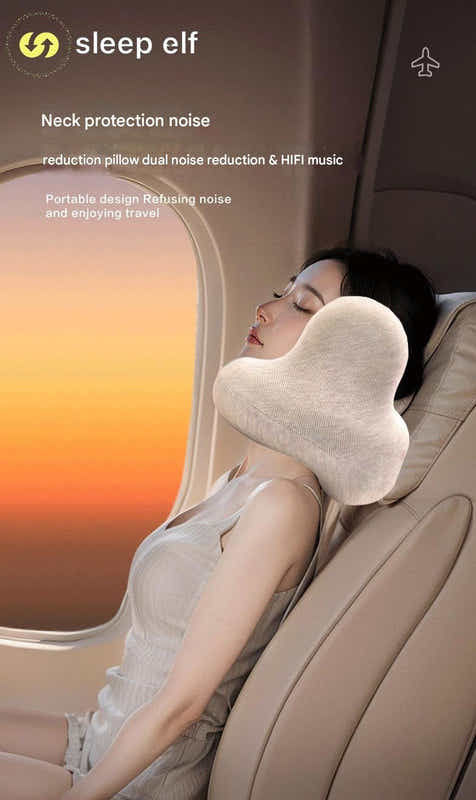 DS NA Smart Neck Pillow with Dual Noise Reduction, HIFI Bluetooth Music & Graph