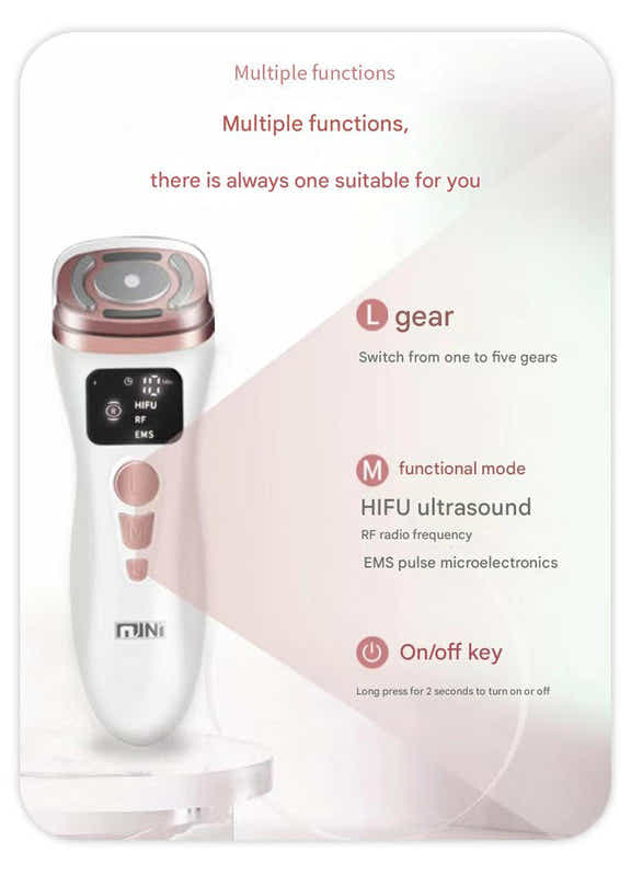 DS NA 3-in-1 Facial Firming & Anti-Wrinkle Device with HIFU, RF & EMS Tech