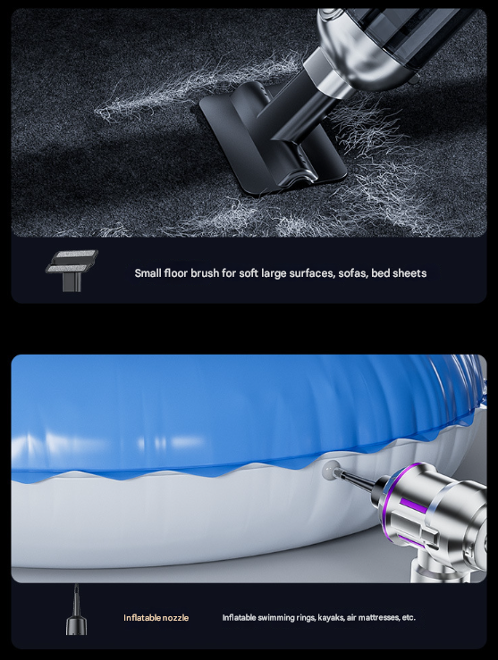 DS NA Silver & Purple 4-in-1 Cordless Handheld Vacuum Cleaner – Powerful 16000Pa