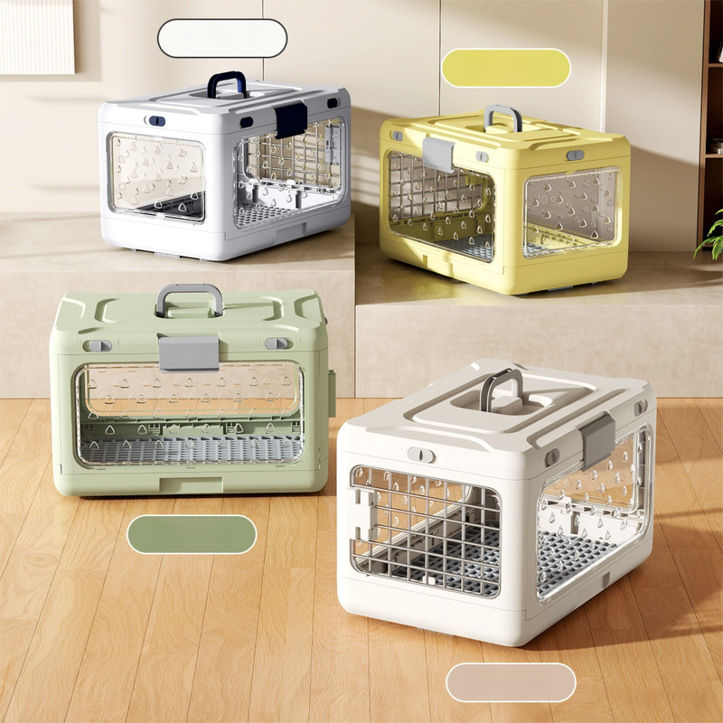 DS NA Green Premium Foldable Pet Carrier Crate - Breathable Aviation Travel Box
