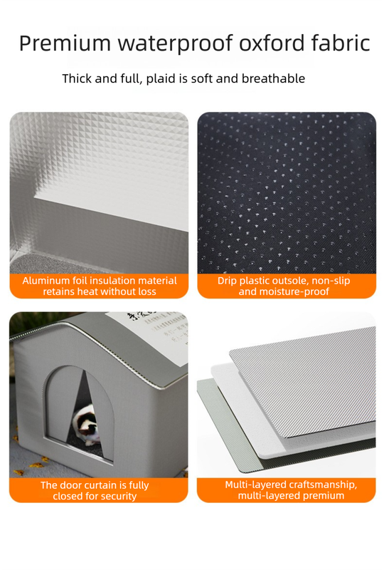 DS NA Large Size Elevated Indoor/Outdoor Pet Shelter(grey): Waterproof, Insulate