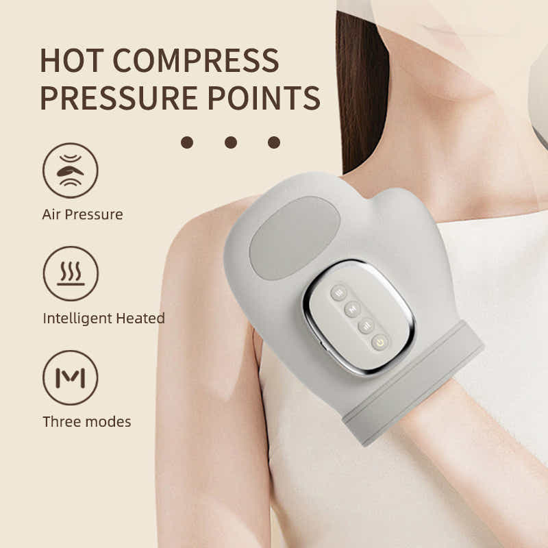 DS NA Grey Electric Cordless Hand Massager with Heat and Air Compression Smart