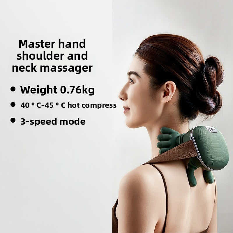 DS NA Green Cordless Shoulder and Neck Massager with Heat Rechargeable Shiatsu