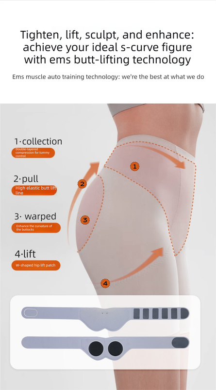 DS NA Electric Hip Trainer EMS Muscle Stimulator Buttock Lifting Belt with Remot