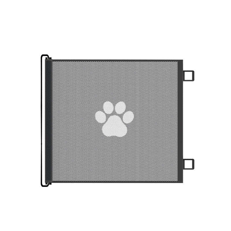 DS NA Retractable Pet Safety Gate – 110×78CM Paw Print Mesh Dog Barrier No-Drill