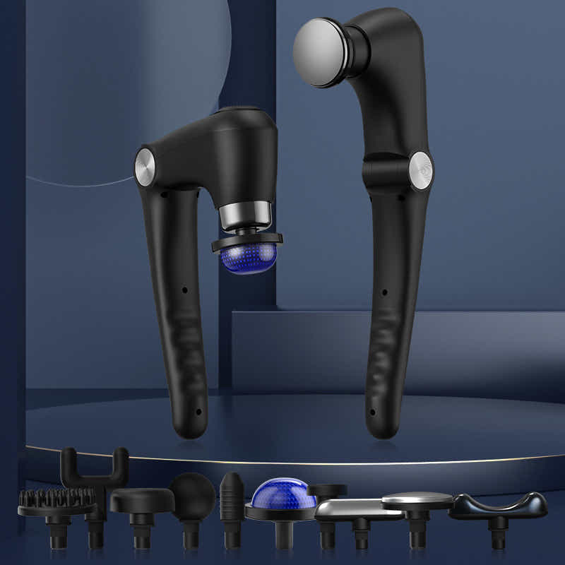 DS NA Black-Sliver Foldable Percussion Massage Gun with Hot Cold Compress & 10 H