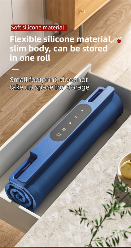 DS NA Blue 65x38CM Roll-Up Food Warming Silicone Mat with Precise Temprature