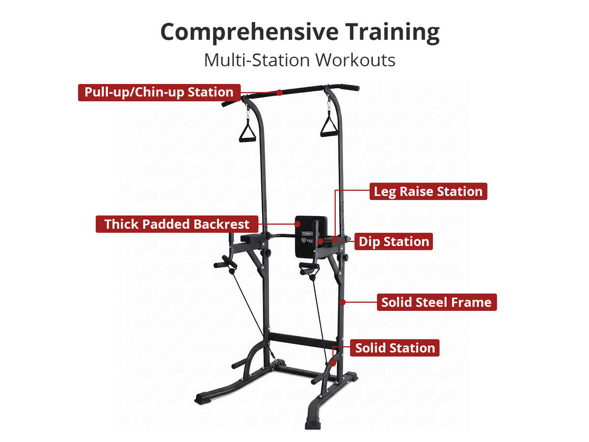DS Power Tower 5-In-1 Pull Up Dip Stand