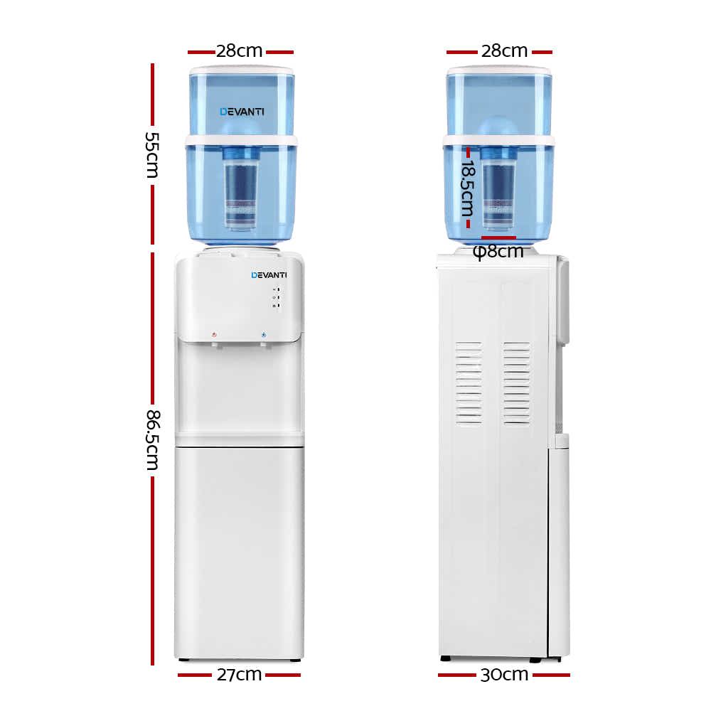 DS NA Devanti Water Cooler Dispenser Stand 22L Bottle White